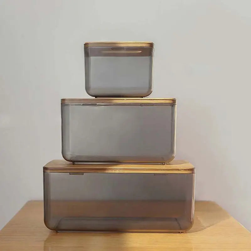 Bamboo Wooden Cover Plastic Tissue Box Paper Holder Dispenser Home Storage Case